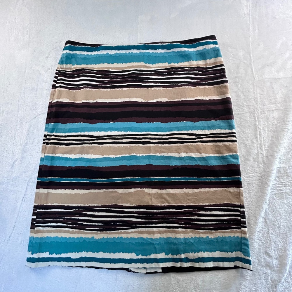 Talbots Petites 12P Striped Pencil Skirt Career Work Office Elegant